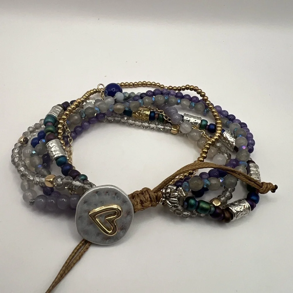 Demdaco Beaded Love Bracelet Indigo